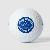 Creëer Je eigen Beste coach Monogram Golf Balls Golfballen (Voorkant)