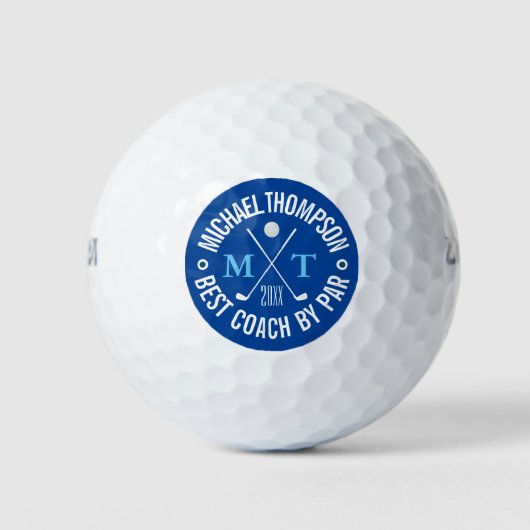 Creëer Je eigen Beste coach Monogram Golf Balls Golfballen (Voorkant)