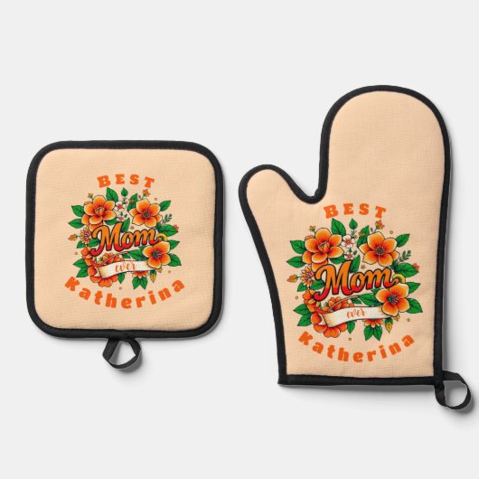 Creëer je eigen beste moeder ooit ovenwant & pannenlap set (Voorkant)