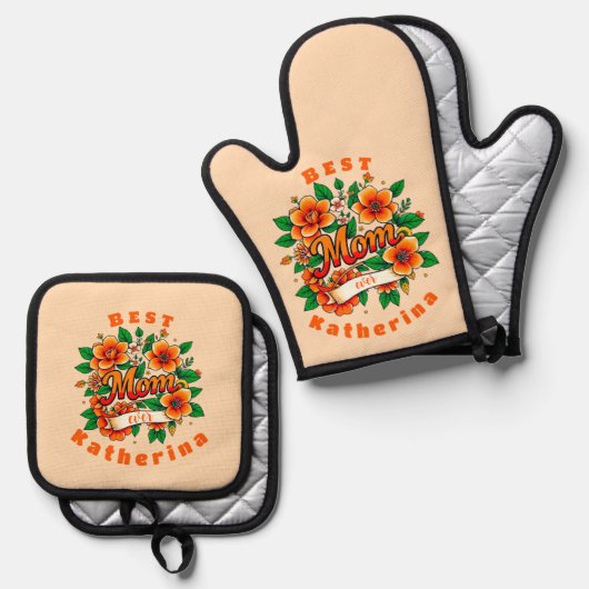 Creëer je eigen beste moeder ooit ovenwant & pannenlap set (Voorkant / Achterkant)