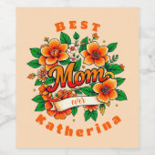 Creëer je eigen beste moeder ooit wijn etiket (Enkel label)