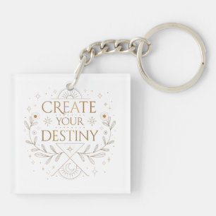 Creëer Je Eigen Bestemming Elegante Minimalist Sleutelhanger