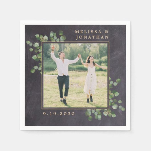 Creëer Je eigen bijtende eucalyptusbruiloft Servet (Voorkant)