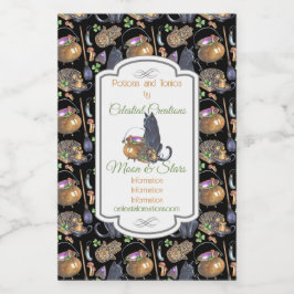 Creëer Je eigen Black Cat Tarot Magic Wijn Etiket
