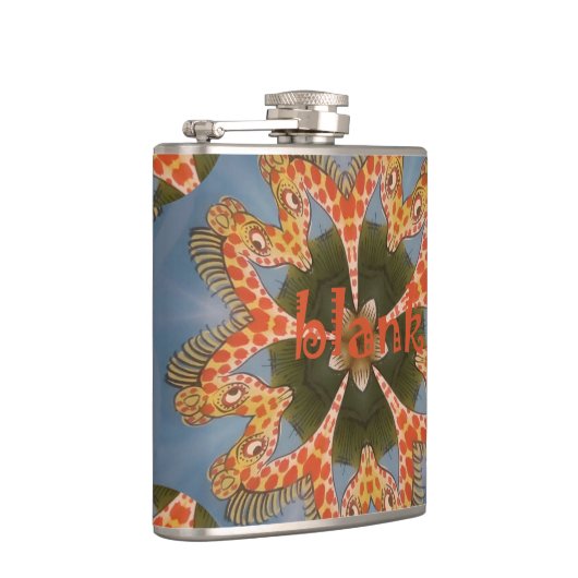 Creëer Je eigen blanco  Giraffes Heupfles (Rechts)