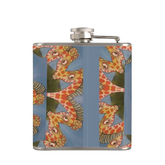 Creëer Je eigen blanco Giraffes Heupfles (Achterkant)