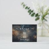 Creëer je eigen blauw geel vuurwerk advieskaart (Staand voorkant)