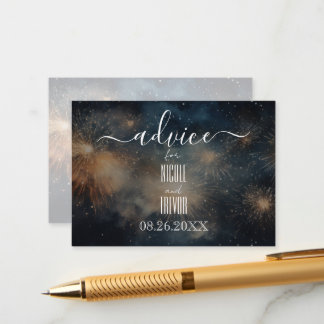 Creëer je eigen blauw geel vuurwerk advieskaart