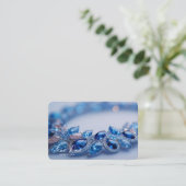 Creëer je eigen blauwe edelsteen armband visitekaartje (Staand voorkant)