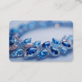 Creëer je eigen blauwe edelsteen armband visitekaartje (Voorkant)