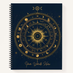 Creëer je eigen Blauwe & Gouden Hemelwiel Notitieboek