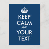 Creëer je eigen "Blijf kalm en draag door" (blauw) Briefkaart (Voorkant)