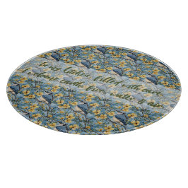 Creëer Je Eigen Blue Jays Gele Bloemen Blauw Snijplank