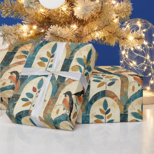 Creëer je eigen Boho-bogen Oriole Vogels Bloemen Cadeaupapier