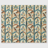 Creëer je eigen Boho-bogen Oriole Vogels Bloemen Cadeaupapier (Vlak)