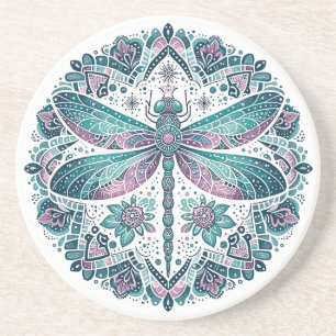 Creëer Je Eigen Boho Totemische Libelle Mandala Zandsteen Onderzetter