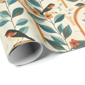 Creëer je eigen Boho Trellis Bogen Bloemen Vogels Cadeaupapier (Rol Hoek)