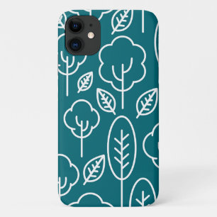 Creëer je eigen boompatroon Navy blauw Wit Schatti Case-Mate iPhone Case