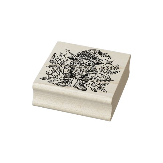 Creëer je eigen bos kabouter tovenaar rubberstempel (Stempel)
