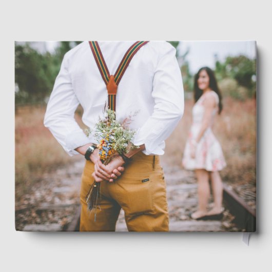 Creëer je eigen bruid en bruidefotobruiloft gastenboek (Achterkant)