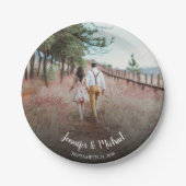 Creëer je eigen bruid en bruidefotobruiloft papieren bordje (Voorkant)