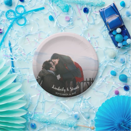 Creëer je eigen bruid en bruidefotobruiloft papieren bordje (Feest)