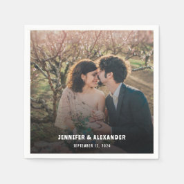 Creëer je eigen bruid en bruidefotobruiloft servet