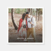 Creëer je eigen bruid en bruidefotobruiloft servet (Voorkant)