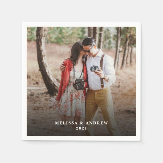 Creëer je eigen bruid en bruidefotobruiloft servet (Voorkant)