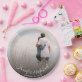 Creëer je eigen bruid en bruidegom trouwfoto papieren bordje (Feest)