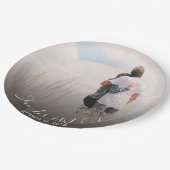 Creëer je eigen bruid en bruidegom trouwfoto papieren bordje (Gekanteld)