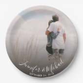 Creëer je eigen bruid en bruidegom trouwfoto papieren bordje (Voorkant)