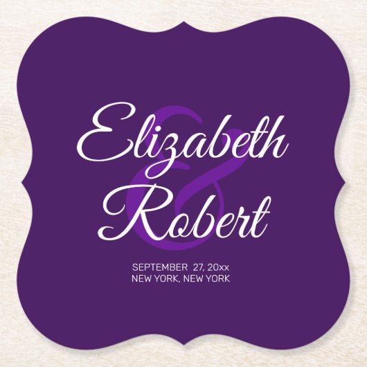 Creëer Je eigen bruidbruidbruinnaam Kartonnen Onderzetters (Voorkant)