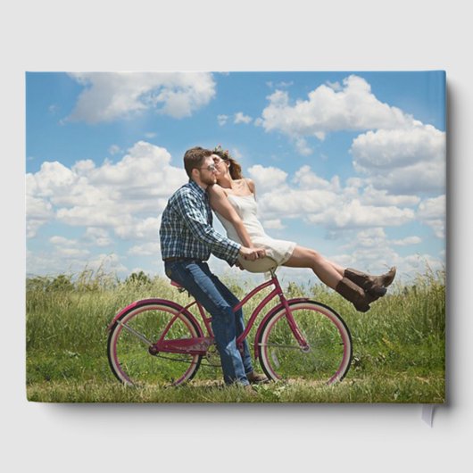 Creëer je eigen bruidegom foto bruiloft modern gastenboek (Achterkant)