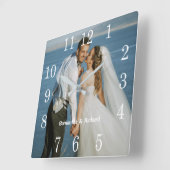 Creëer Je eigen bruiloft Foto Persoonlijke naam Vierkante Klok (Hoek)