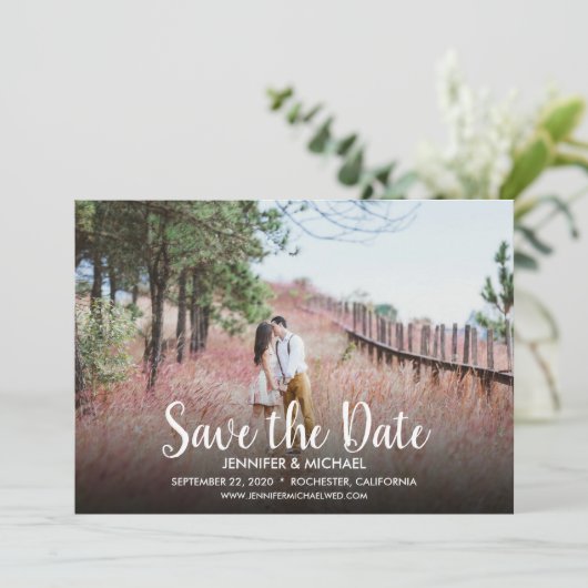 Creëer je eigen bruiloft Sparen de Datum foto Save The Date (Staand voorkant)