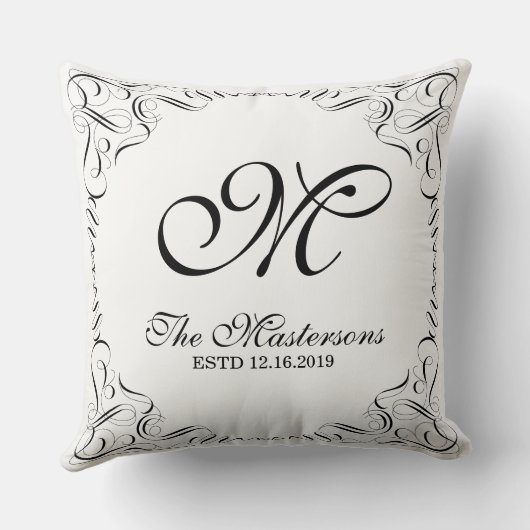 Creëer Je eigen brute bruidsmonogram Kussen (Achterkant)