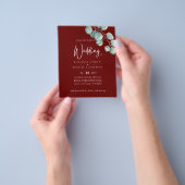 Creëer Je eigen BURGUNDY Eucalyptus Wedding Flyer (Hand)