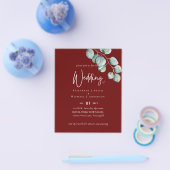 Creëer Je eigen BURGUNDY Eucalyptus Wedding Flyer (Enkel)