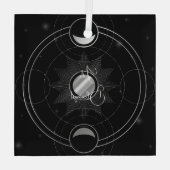 Creëer je eigen Celestial Silver Moons Tarot Glas Ornament (Achterkant)