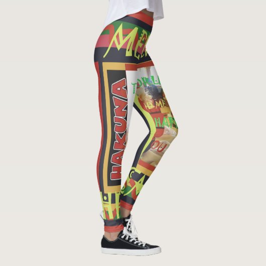 Creëer je eigen Cool Hakuna Matata Happy Kerstmis Leggings (Rechts)