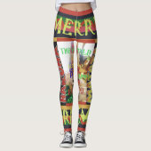 Creëer je eigen Cool Hakuna Matata Happy Kerstmis Leggings (Voorkant)