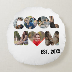 Creëer je eigen Cool mama 7-brieffoto voor haar Rond Kussen