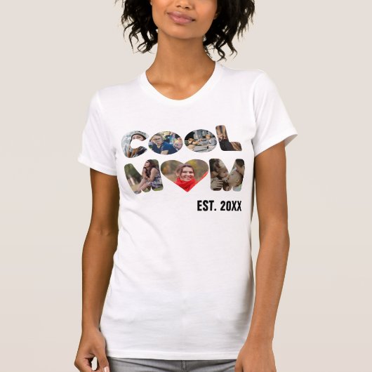 Creëer je eigen Cool mama 7-brieffoto voor haar T-shirt (Voorkant)