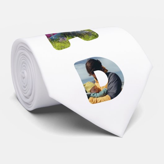 Creëer je eigen coole vader 7 brieffoto voor hem stropdas (Opgerold)