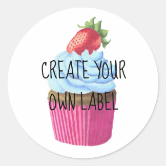 Creëer Je eigen cupcake Classic Ronde Sticker