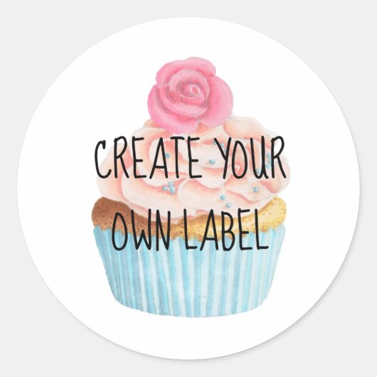 Creëer Je eigen cupcake Ronde Sticker (Voorkant)