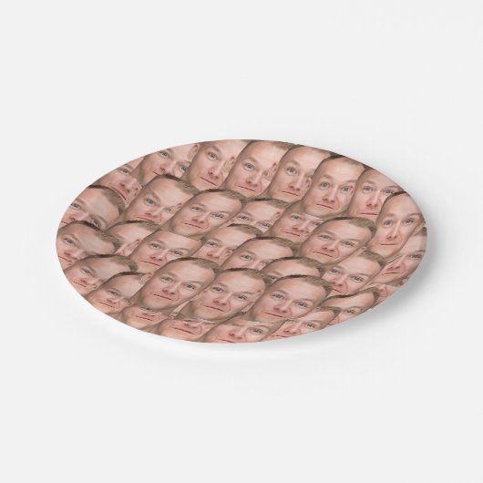 Creëer je eigen Custom Funny Selfie Face Foto Papieren Bordje (Gekanteld)