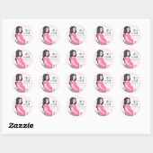 Creëer je eigen Custom Girl Baby shower Roze Ronde Sticker (Vel)