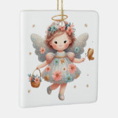 Creëer Je eigen dansende Daisies Angel Keramisch Ornament (Rechts)
